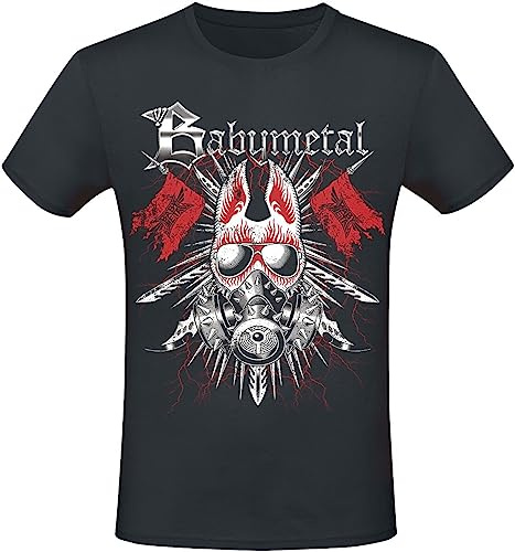 Babymetal Gas Mask Männer T-Shirt schwarz L 100% Baumwolle Band-Merch, Bands, Nachhaltigkeit