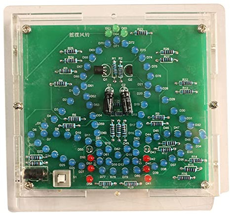Tuabyem DIY Electronic Kit DC 4.5-5V Swing Wind Chime Windbell Soldering Project Practice Learning Kit, with Acrylic Case