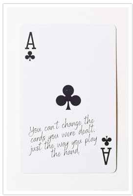 CEHNSENHUI Funky Poker Art Ace of Clubs Leinwand-Wandkunst, trendiges schwarz-weißes Lucky You-Asthetik-Poster, Spielkarte, Wanddekoration für Casino-Themen-Partyraum, 40,6 x 61 cm, ungerahmt