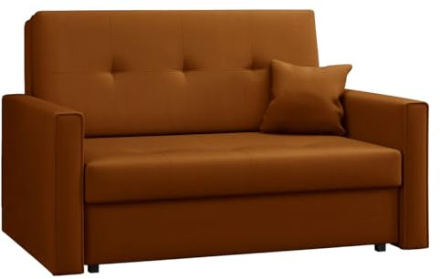 Mirjan24 Sofa Viva Bis II mit Schlaffunktion, 2 Sitzer Polstersofa mit Bettkasten inkl. Kissen, Schlafsofa Sofagarnitur, Bettsofa, Wohnlandschaft, Farbauswahl (Manila 31)