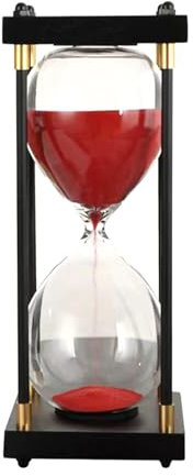 Timer da Cucina,Timer Per Clessidra 60 Minuti Clessidra,conto alla rovescia clessidra design Per Natale Nuovo Anno Compleanno Tavolino Da Tè Scaffale Libri Gioco Di Scuola (Rosso)