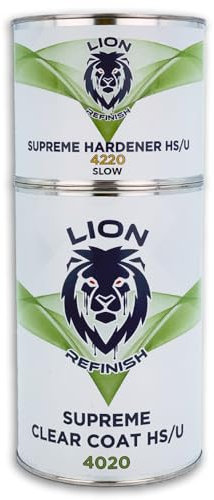 Trasparente Carrozzeria Lucido Extra Brillante Antigraffio 1L Lion Refinish Supreme HS/U 4020 + Catalizzatore 500ml (Slow)