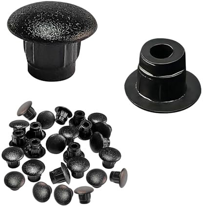 Ctyjia 25 Pièces Cache Trou en Plastique 5mm, Bouchon Trou Vis Meuble Noir pour Armoires Meubles Étagères