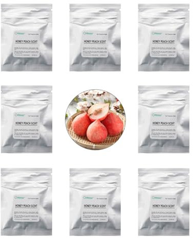ORIESSE 32pcs Honey Peach Car Air Freshener Refill Fragrance Tablets,8 Pack Peach Car Scents Pads for Car Air Freshener Vent Clips,1.7cm/0.7inches Diameters Car Scent Pads