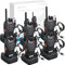 eSynic Walkie Talkie Lizenzfrei PMR446 16 Kanäle Funkgeräte Wiederaufladbarer VOX Radio PMR 0,5 W Funkempfang 16 Kanäle Sprechfunkgerät Mit USB-Ladestation und Headset (6 stück)
