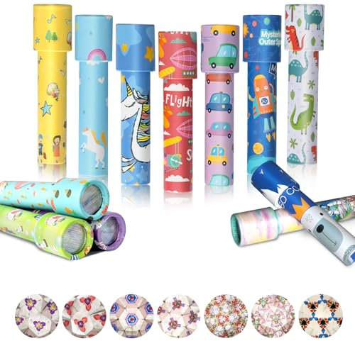 Goviox 12 Stück Klassisches Kaleidoskope, Kaleidoskop Kinder, Vintage Retro-Kaleidoskope Lernspielzeug für Kindergeburtstag, Neujahr, Weihnachten, Vorratsfüller, Schule, Klassenzimmer(Zufällige Farbe)