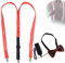 CPROSP 2tlg LED Hosenträger Herren mit Fliege Rot, Herren-LED-Hosenträger Leuchtende Adjustable, 3 Modes für Musik Festival, Halloween-Kostümparty, Weihnachtsgeschenke, Rave-Party