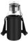 Amexo Bouteille d'eau 1 Litre, Transparente Bouteille d'eau en Verre Borosilicate avec Sac de Bouteille d'eau, Bouteille avec Filtrant Acier Inox, Gourde de Camping Randonnée sans BPA