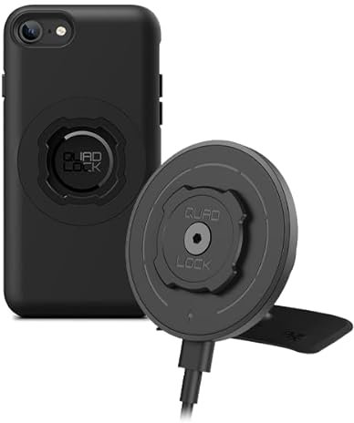 Quad Lock Adhesive Dashboard/Console Car Phone Holder Kit with MAG Wireless Charging Head V2 and MAG Phone Case for iPhone SE (3rd Gen)