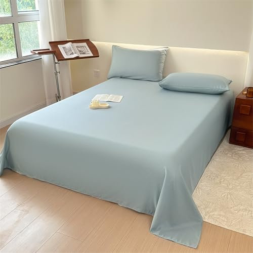 HAIBA Bettlaken ohne Gummizug 200x240cm grau Grün weiches und pflegeleichtes Betttuch aus Baumwolle ohne Gummizug
