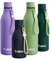 Exllena Bouteille en métal avec sangle en silicone à double paroi pour garder les boissons froides 24 heures et chaudes 12 heures – 350 ml pour sac à main, sans BPA (bleu marine)