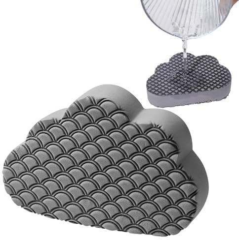 Scrub Sponge Fish-Scale Non-Scratch Dish Sponge Cleaning Supplies | Cloud-shape for Washing Dishes Kitchen Countertop Stove Splashback Cabinet Appliances Bathroom Shower Tub Tile Glass Mirror
