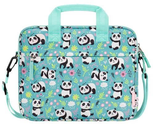 Choco Mocha 12.5 Zoll Kinder Tablet Tasche, Tablet Tasche Hülle für Fire HD 10 8, Fire 10 8 iPad, Kids Tablet Bag, Panda-Grün