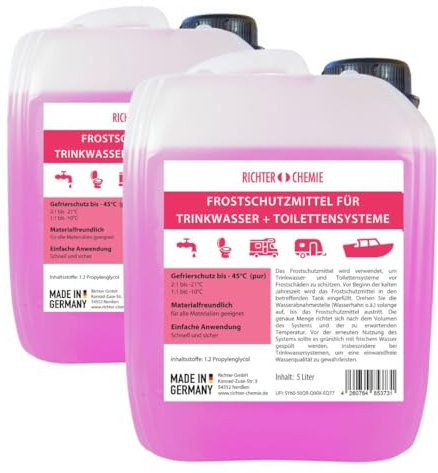 Richter Chemie Frostschutzmittel für Trinkwasser- und Toilettensysteme im 5L-Kanister – Frostsicher bis -45°