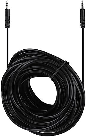 Cornesty Cable de Audio Blindado Macho a Macho de Cobre 10 M 15 M 20 M 30 M para Altavoces Auriculares (10 m/32,8 pies)