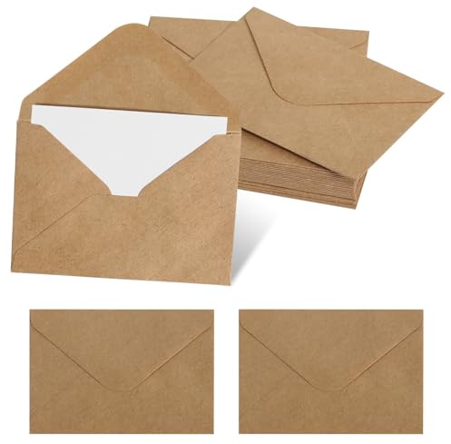 Kraftpapier Umschläge, 50 Stück Braun Briefumschläge mit 75 Stück Blatt Blanko Papier Karten B6 Briefumschläge, Briefumschlag Umschläge Faltkarten für Geldgeschenke Dankeskarten Einladung