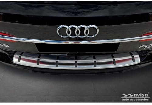 Avisa Edelstahl Heckstoßstangenschutz kompatibel mit Audi A6 (C8) Avant inkl. S-Line 2018-2023 & Facelift 2023- 'Strong Edition'