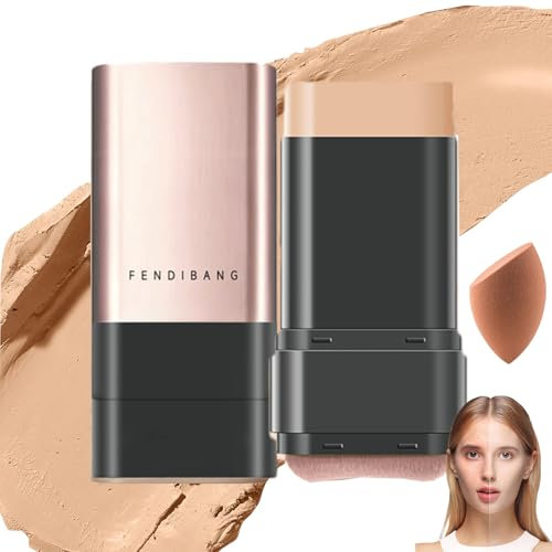 Foundation-Stick Mit Natürlichem Mattem Finish Und Pinsel, Hoher Deckkraft, Verblendbarer, Leichter Konturenstift, Vielseitig Einsetzbarer Foundation-Stick, Leichtes Make-up (01# Elfenbeinweiß)