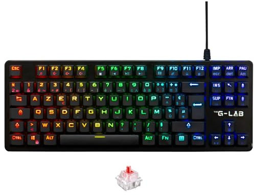 The G-Lab - Keyz Platinium TKL - Clavier Mecanique Red Switch Outemu Low Profile AZERTY - Clavier Gamer TKL Ultra Fin, RGB & Touches 100% Personnalisable, Anti-ghosting Total - PC/PS4/PS5/Xbox – New