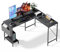 infiniPower L Shaped Desk Gaming Computer 50 Inch Reversible Corner Table PC Work Table for Writing Study Student with Wood Tabletop Metal Frame CPU Stand Side Bag for Home Office Small Place