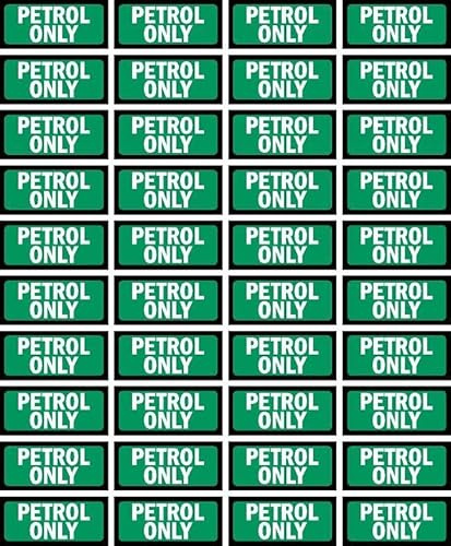 Petrol Only, green sticker, 55x25mm, pack of 40 on A4 sheet
