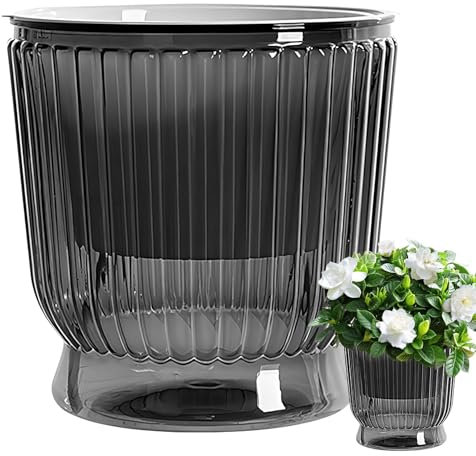 Selbstbewässernde Töpfe, 3 Stück, automatische Bewässerung, moderne dekorative Blumentöpfe, integrierter Wasserspeicher und Drainagelöcher, einfach zu bedienen, 15,2 cm für Zuhause und Büro,
