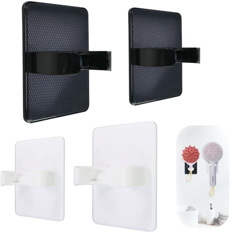 Mewtush 4 PCS Haarbürstenhalter, Lockenstab-Halter, Selbstklebende Wandhalterung für Haarkämme, Lockenstäbe und Andere Badezimmerutensilien, Ohne Bohren, Stabil und Modern, Ideal für Jedes Badezimmer