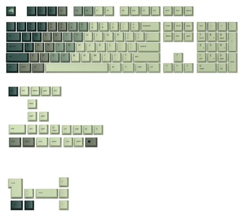 Glorious Alpine Forest GPBT Lot de touches PBT dégradées 135 touches, compatible MX, disposition ANSI/ISO, pour claviers mécaniques TKL 60 %, 65 %, 75 %, 100 % mécaniques, Windows et MacOS