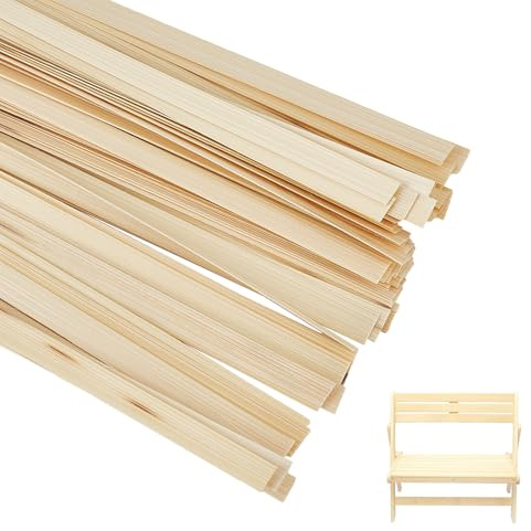 NICENEEDED 50 Stück Extra Lange Natürliche Bambusstäbe Zum Basteln 11.8 Zoll Vorgeschnittene Holzstäbe Holzleisten Für Bastelprojekte