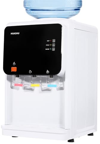 MEELRYD Dispensador de agua eléctrico de 575 W, dispensador de agua fría y caliente, doble función, dispensador eléctrico de agua caliente con función de protección termostática para hogares