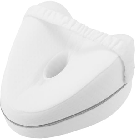 Thryvix Oreiller de Genou Ergonomique à Mémoire de Forme, Orthopédique avec Sangle Élastique, Housse Lavable, Soutien Dos, Hanches et Fessiers, Idéal Sommeil Latéral, Voyage Avion, Bureau