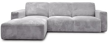 Hygger Rio Ecksofa L-Form Cord Sofa XXL Mit Ottomane Wohnzimmer