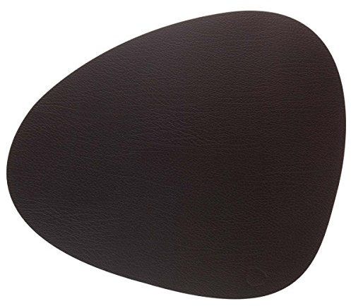 LindDNA Curve L Tischset, Leder, Braun, 37 x 44 cm