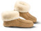 Fellhof handgemachter Hüttenpatschen aus Lammfell Hausschuh Damen Herren Unisex gefüttert Winter-Sommer Hausschuhe Naturprodukt atmungsaktiv (Hellbraun Gr. 42)