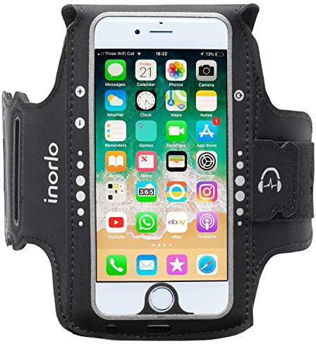 inorlo iPhone 7/8 / 6S 4.7inch, Fitness Sports Armband for Gym, Running, Jogging, Walking, Biking, Hiking, Workout and Exercise (Black)