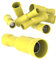 AUPROTEC 100x Rundsteckhülsen 4-6 mm² gelb Vollisoliert PVC weibliche Quetschverbinder FRD Kabel Verbinder aus Messing verzinnt