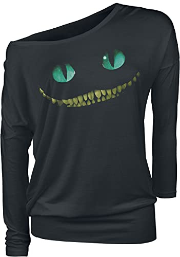 Alice im Wunderland Grinsekatze - Lächeln Frauen Langarmshirt schwarz