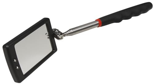 MC POWER - Spiegel-Werkzeug mit LED | Teleskop 28-80 cm | 40x65 mm Spiegel, ausziehbar, für schwer zugängliche Stellen in Kfz, Haushalt und Werkstatt