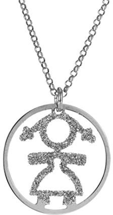 Remo Gammella Catenina e ciondolo Bebè bimba femminuccia girocollo argento 925 collana argento 925 donna (Argento)
