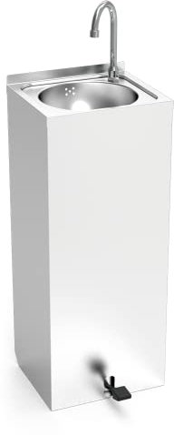 Lioninox Mobiles Handwaschbecken aus Edelstahl, hands free XS-E, Freistehend, 350 x 300 x 850 mm