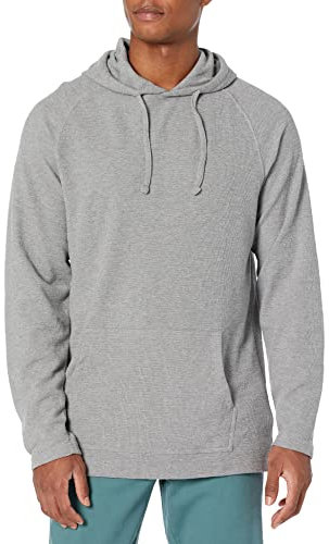Amazon Essentials Men's Long-Sleeve Slub Thermal Pullover Hoodie (Previously Goodthreads), Grey Heather, XXL Tall