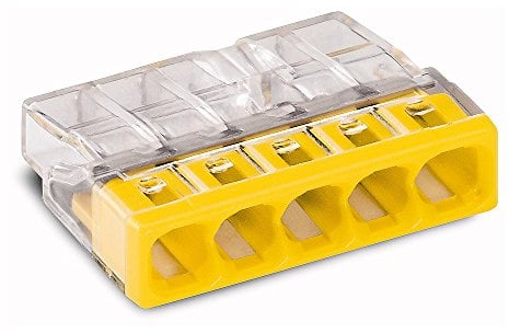 WAGO Terminal Block 5-polig, 5-stellig, 24 A, 450 V, Gelb, Kunststoff, Plattenmontage, Klemme, 4050821027874