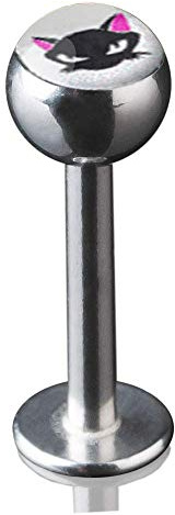 viva-adorno 1,2 x 8mm Lippen Piercing Stecker Labretstecker 316L Chirurgenstahl 20 Verschiedene Motive Picture Logo Z379