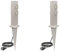 ledscom.de 2 enchufes de jardín Polly con piqueta de Tierra y Cable de 2m para Exteriores, IP44, 4 vías, Acero Inoxidable, Cuadrado, 40cm
