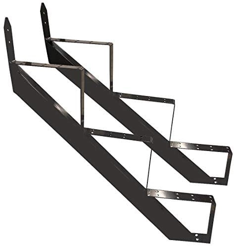 Treppenrahmen 2-10 Stufen-Wahl Stahl-Treppe RAL 7016 Anthrazit Treppenholm/Wählen Sie die Stufen-Anzahl (2 stufig) (3 stufig)