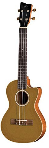 GEWA Tenor E-Akustik Ukulele Manoa R-TE-CE-GOLD Gold Top mit Gig Bag