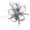 McBURN Clip Fascinator Haarschmuck Kopfschmuck Anlasshut Damen - Made in Italy Sommer Frühling-Sommer - One Size grau