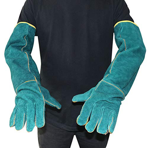 Bonbela Anti-Biss Sicherheit Handschuhe Langer Leder-Schutzhandschuh Tiere Grasping Bissschutz-Handschuh-Handschuhe