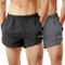 TENJOY Herren Laufshorts Gym Athletic Workout Shorts für Herren 7,6 cm Sportshorts mit Reißverschlusstasche, Schwarz + Grau (2er-Pack), Mittel