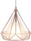 STOEX Lustre Suspension industrielle 25cm, Plafonnier Lampe de Plafond Abat-Jour Cage Diamant Corder Ajustable(Or rose)